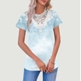 thumbnail image 3 of Otvok Women Fashion Summer Regular Women Short Sleeves V Neck Button Top, 3 of 6