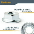thumbnail image 3 of POWERTEC 100Pack Serrated Flange Hex Lock (M12) Nuts | Premium Carbon Steel Zinc Plated Fasteners, QLN1203-P4, 3 of 6