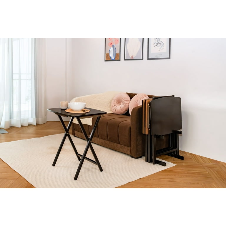 Mainstays XL Oversized 5-Piece Rubberwood Folding TV Tray Table