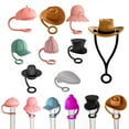 thumbnail image 3 of Fnochy Silicone Cowboy Hat Straw Covers Cap Compatible with Stanley Cup 30 40 oz, Cute Funny Tumbler Straw Topper Accessories for Man & Woman Christmas Gift, 3 of 3