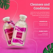 Spell Bound Love Bath and Body Gift Set for Women – 9pc Spa Gift Basket with Shower Gel, Bubble Bath, Bath Bombs, Rose Soap, Candle, and Loofah – Self Care Gift Set for Her