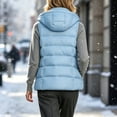 thumbnail image 5 of Bzdzmqm Womens Plus Size Hooded Zip Up Vest Warm Casual CoverUp Outwear Fall Winter Basic Jacket for Women Outdoor Daily Wear, Light Blue 3XL, 5 of 7