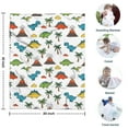 thumbnail image 4 of Dinosaurs Volcano Palm White Pattern Blanket,Comfortable Soft Flannel Throw Blanket,All Season,Warm Lightweight Blankets for Sofa Bed Couch Living Room Chair,30"x40", 4 of 4
