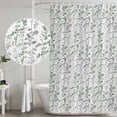 thumbnail image 4 of Green Grey Botanical Shower Curtain Set - Extra Long 72" x 96" Washable Bathtub Curtain with 12 Hooks, Spring Floral Summer Farmhouse Waterproof Fabric Shower Curtains for Bathroom/Bathtub Décor, 4 of 6