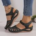 thumbnail image 7 of Womens Flat Sandals Fashion Gladiator Summer Sandal Closed Toe Wedge Dress Shoes for Women, 7 of 7