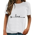 thumbnail image 2 of Baqcunre Valentine'S Day Shirts For Women Short Sleeved Printed Fashion Pattern Classic Loose Crewneck Top T Shirt(White S-XXL),Womens Tops Graphic Tees For Women Shirts For Women Womens Clothes, 2 of 4
