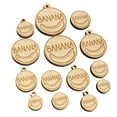thumbnail image 1 of Banana Text with Image Flavor Scent Wood Mini Charms Shapes DIY Craft Jewelry - No Hole - 18mm (17pcs), 1 of 7