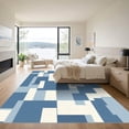 thumbnail image 3 of ODIKA 4'x6' Machine Washable Non-Slip Area Rug, Geometric Navy Blue High Traffic Rug with Pad, Blue, 1053521, 3 of 8
