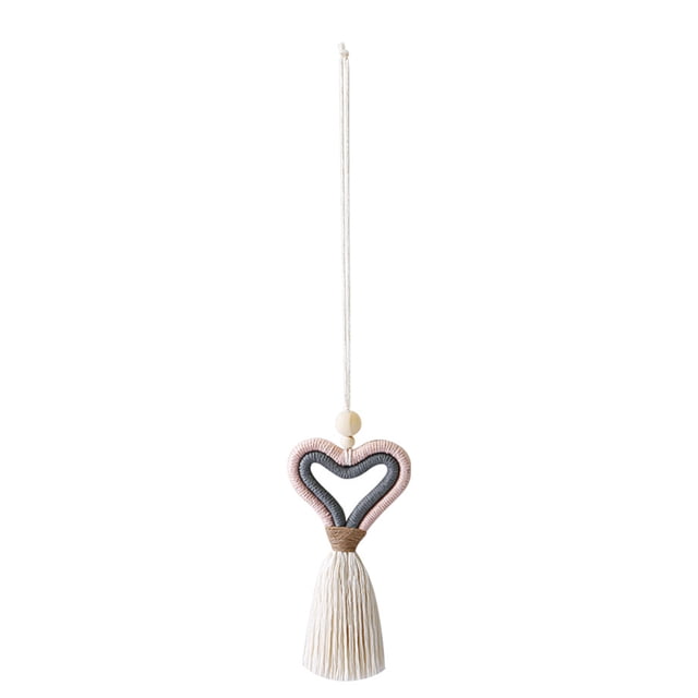 1 Uds. Colgante de corazón de melocotón tejido para coche, bolso de pared para el hogar, colgante para habitación de niños y coche