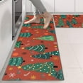 thumbnail image 2 of Kitchen Rugs Sets Of 2,Red Christmas Tree and Ornament Pattern Anti Fatigue Kitchen Mat Rugs Non Slip Washable,Decorative Kitchen Floor Mats for Kitchen,Sink,Laundry,17"X47", 2 of 5