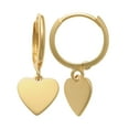 thumbnail image 2 of Anygolds 14K Real Solid Gold Heart Drop Huggie Earrings -MOT46948Y Yellow Gold, 2 of 5