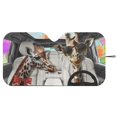 thumbnail image 3 of Xixirimido Windshield Sun Shade for Car SUV Truck Foldable Sunshade for Car Windshield Block UV Rays Keep Your Vehicle Cool Car Interior Accessories, Giraffes, 3 of 8