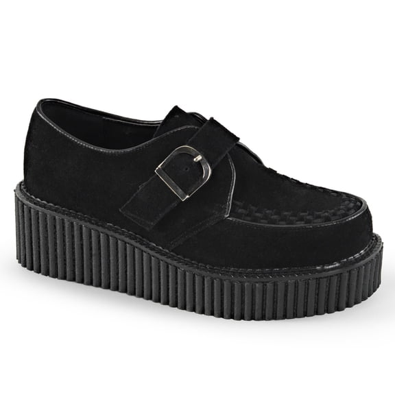 2" PF Monk Creeper w/D Shaped Buckle - Blk Vegan Suede, 8