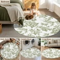 thumbnail image 6 of Sage Green Flower Round Area Rug 4 FT, Non Slip Indoor Outdoor Rug, Vintage Country Rose Leaf Floral Washable Soft Circular Carpet Non-Shedding Floor Mat for Coffee Table Nursery Foyer Balcony, 6 of 9