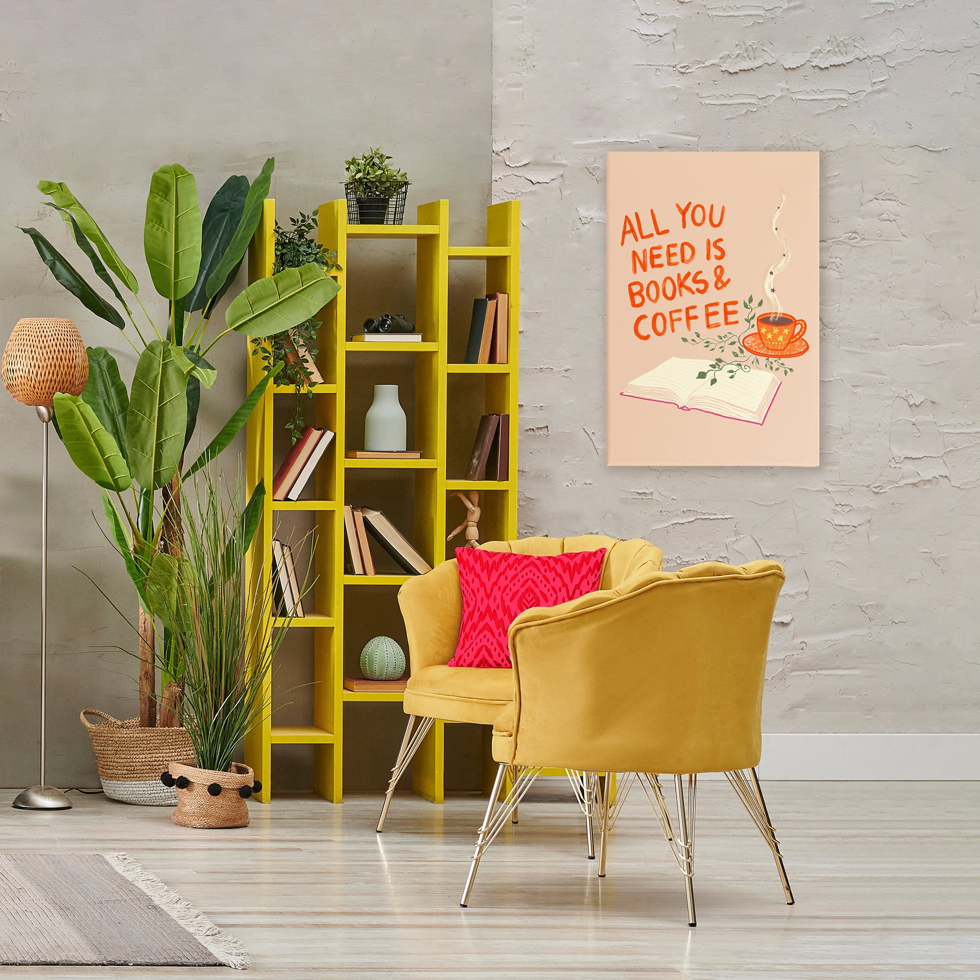 Need Books & Coffee Canvas Wall Art, design by Florentina Dolci