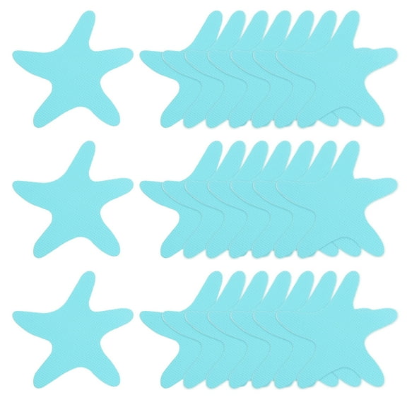 Uxcell 24 Packs Non Slip Stickers 3.86" Bath Shower Floor Starfish Style Decals Blue