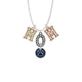 thumbnail image 2 of Delight Jewelry Silvertone Royal Blue Paw on Black Disc Multi-Colored Crystal Mom Charm Necklace, 2 of 5