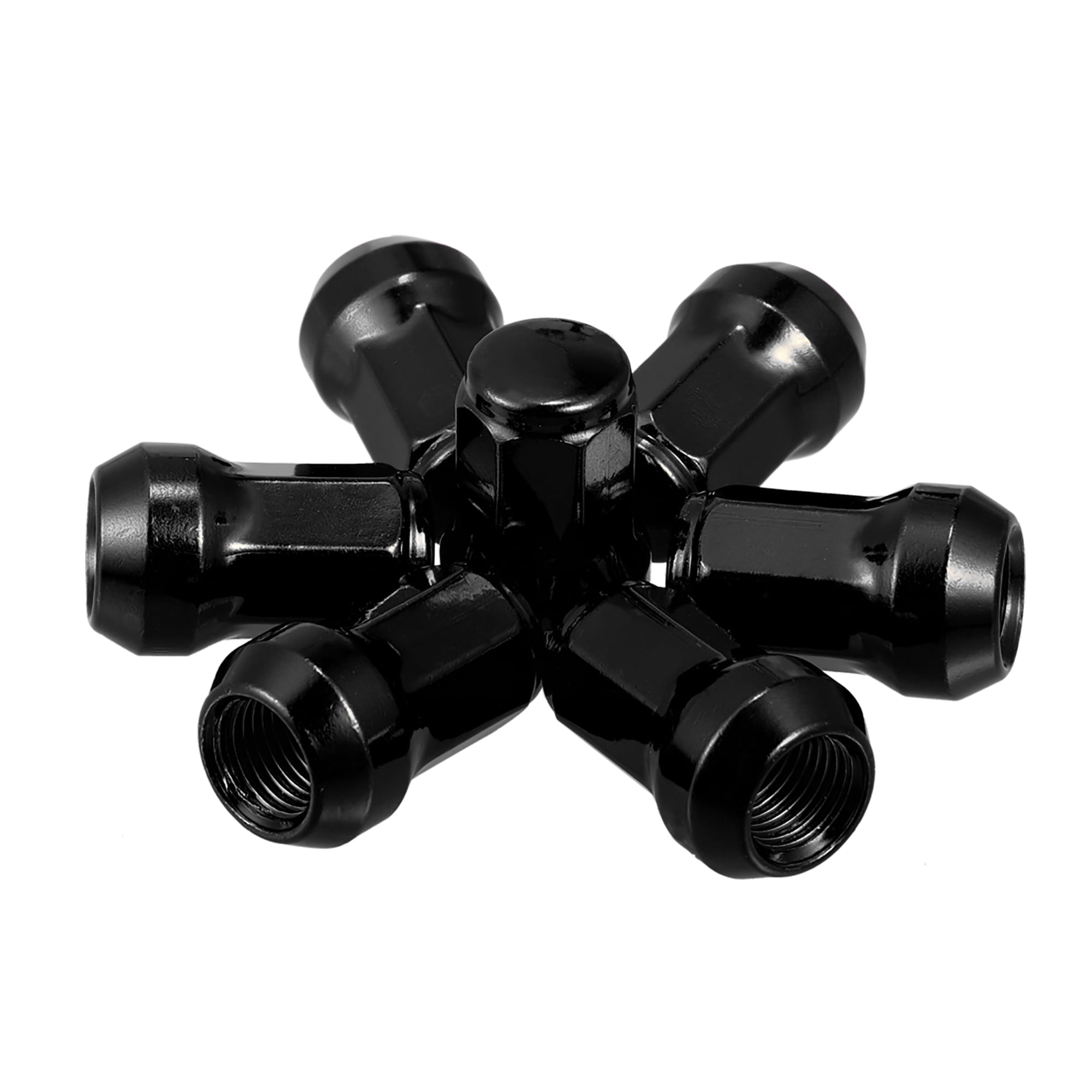Unique Bargains 20Pcs M12 x 1.5 Cone Seat Closed End Bulge Acorn Hex Wheel Nut Black