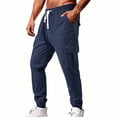 thumbnail image 3 of Rrxhxhs Cargo Pants for Men Solid Color Corduroy Drawstring Elastic Waist Loose Casual Joggers with Multi Pockets,L, 3 of 8
