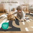 thumbnail image 4 of ODIKA 8'x10' Washable Area Rug Non-Shedding, Easy Care, Beige Ivory Tone Simplified Forms Field Arrangement Abstract for King Size Bedroom Under Bed, Master Suite, 4 of 7