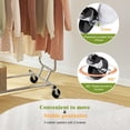 thumbnail image 4 of Rolling Rack Double Rods Garment Rack with Wheels extendable length adjustable height Load 300 LBS Heavy Duty Clothes Rack Metal Standing Rolling Clothing Rack for Hanging Clothes, 4 of 9