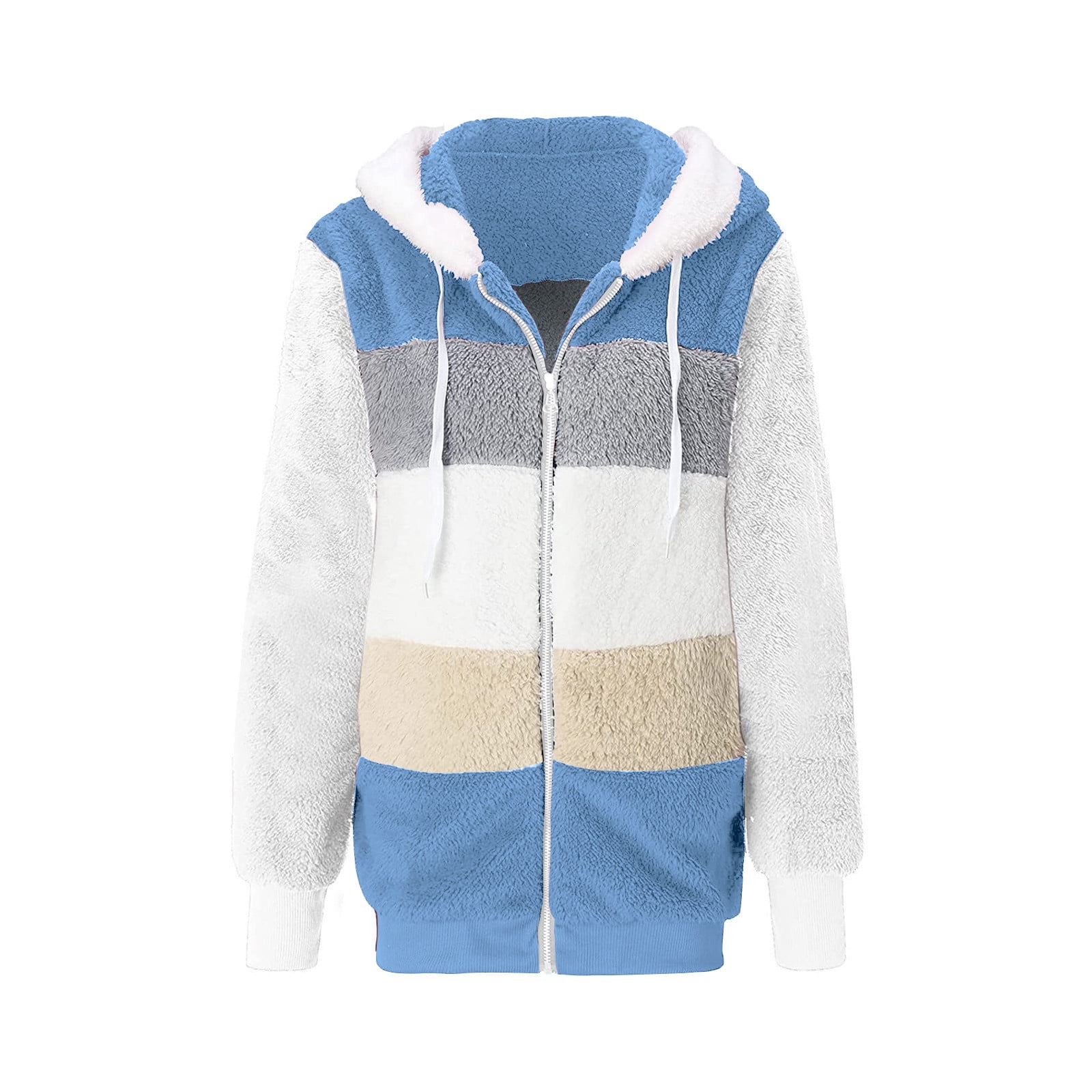 Tbopshirt Winter Coats for Women,Womens Coats,Fashion Women's Zipper V-Neck Pullover Tops Long Sleeve Hooded Blouse Sweatshirt,Zipper Coat Hoodie Jackets