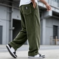 thumbnail image 2 of ZIXKCGDSE Pants for Men Corduroy Open Bottom Casual Drawstring Jogger Straight Trousers Size L5, 2 of 4