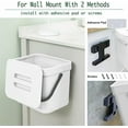 thumbnail image 3 of Trash Can with Lid, Wall-Mounted Under Sink Small Garbage Can for Kitchen, Bathroom, Hanging Plastic Trash Can, 1.8 Gallon, White, 3 of 5