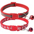 thumbnail image 1 of Empreinte de 2 Paquets et Collier Réfléchissant pour Chat avec Cloche de Base Chien Collier pour Chat Boucle Réglable en Polyester Collier Ou Ceintures de Sécurité pour Chien, 1 of 3