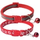 thumbnail image 1 of Paquete de 2 huellas y collar reflectante para gatos con cascabel Collar básico para perros y gatos Hebilla Collar ajustable de poliéster para perros y gatos o cinturones de seguridad Ormromra WMZL-635-7, 1 of 3
