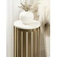 thumbnail image 4 of Kate and Laurel Paynter Marble Drink Table, 9 x 24, White and Gold, Tall Slatted Plant Stand Table with Marble Top for Use as Accent Living Room Table, 4 of 10