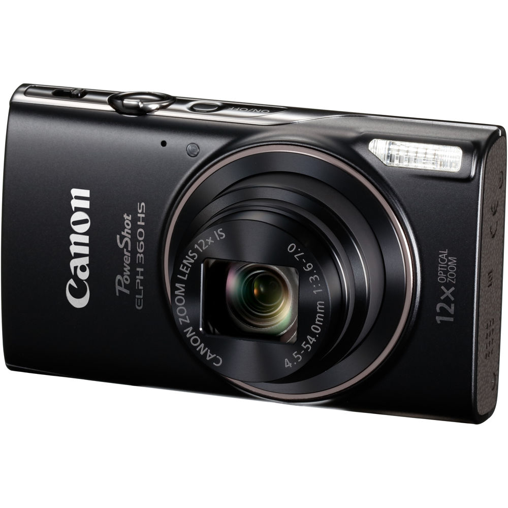 Canon PowerShot ELPH 360 HS Digital Camera (Black) (1075C001) + 64GB Memory Card + NB11L Battery + Case + Charger + Card Reader + Corel Photo Software + HDMI Cable + Flex Tripod + More - image 2 of 6