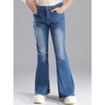 thumbnail image 3 of MSemis Kids Girls Jegging Jeans Bell Bottom Denim Pants Retro Wide Leg Flare Pants 4-14Y Blue 14, 3 of 7