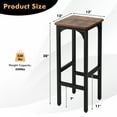 thumbnail image 2 of Gymax Set of 4 Industrial Bar Stools 28'' Kitchen Breakfast Bar Chairs Rustic Brown, 2 of 8