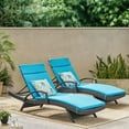 thumbnail image 7 of Soleil Outdoor Wicker Arm Chaise Lounges with Blue Water Resistant Cushions, Set of 2, Grey, 7 of 7