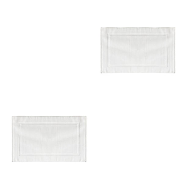 Toystoory Alfombrilla de algodón blanca y cómoda para el suelo de la ducha Alfombrilla de ducha lavable a máquina blanca blanco 2piezas