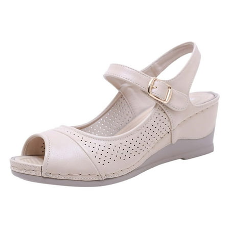 

YanHoo Orthopedic Sandals for Women Arch Support Dressy Flip Flops Sandals Summer Wedge Thong Slip On Platform Vintage Comfortable Walk Sandals Shoes