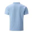 thumbnail image 3 of Men Polo Shirts Short Sleeve Quarter Button Up Tee Shirts Slim Fit Sky Blue Work Shirts for Man, 3 of 5