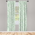 thumbnail image 3 of Ambesonne Scarecrow Curtains, Outline Gardening, Pair of 28"x84", Fern Green White, 3 of 5