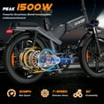 thumbnail image 6 of GOKEEP X20 Adults Electric Bike, 750W Motor, 48V 21.3AH Removable Dual Lithium Battery, 20" x 4.0 Fat Tire Folding E-Mountain Dirt Bike, UL2849 Certified, Gray, 6 of 6