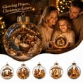 thumbnail image 4 of Lighted Christmas Ball Ornaments with 3D Nativity Scene, 1 Piece, Clear with Gold Cap, for Christian Home, Christmas Decoration, 4 of 4