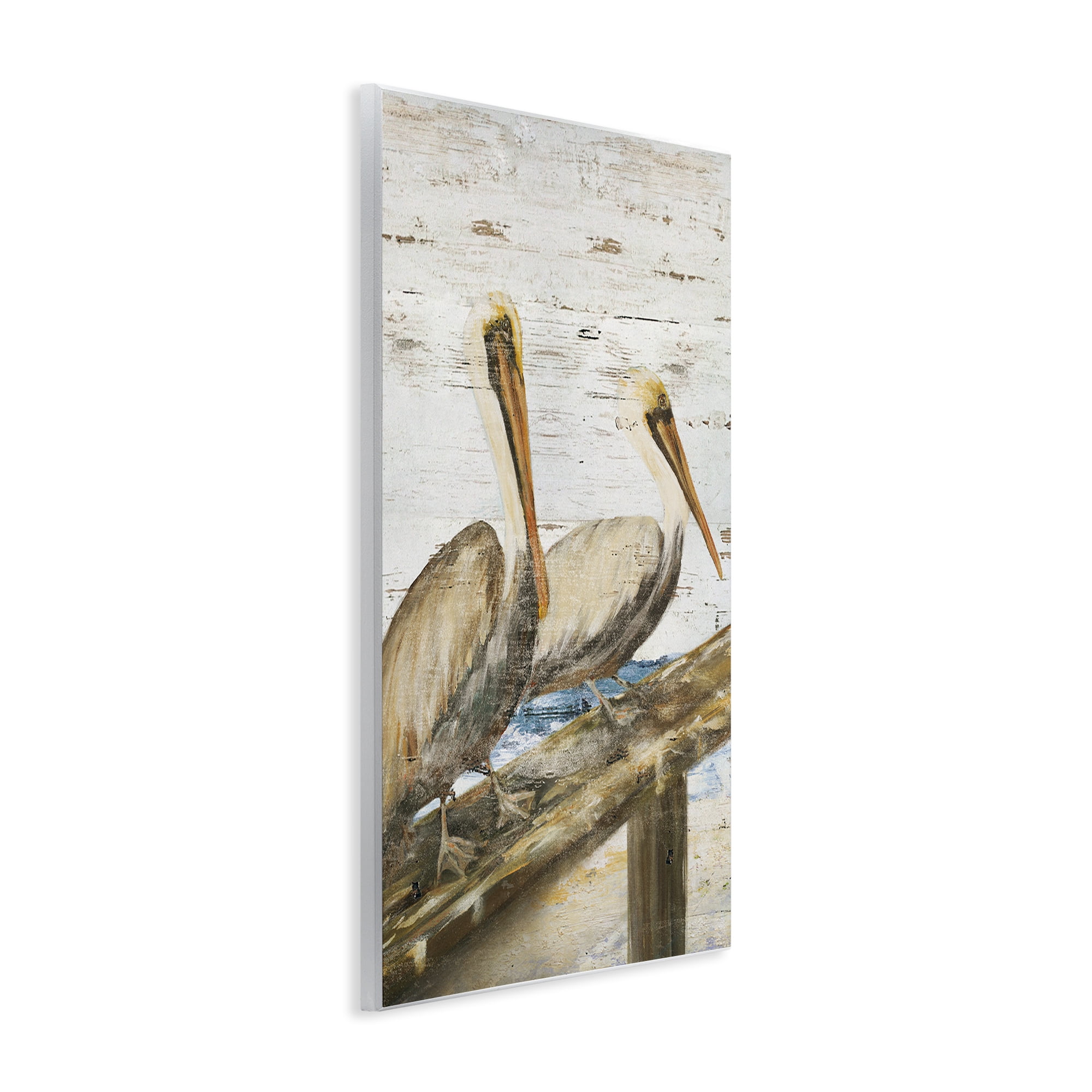 Stupell Industries Rustic Pelicans Perched Animals & Insects Painting Unframed Art Print Wall Art, 10 x 15