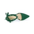 thumbnail image 4 of BLISSFUL STEP Women Pointed Toe Block Heels Lace Up Pumps Emerald Green 9, 4 of 7