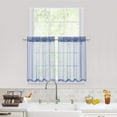 thumbnail image 2 of DSstyles Blue Sheer Tier Curtains for Small Window - Linen Look Textured Privacy Semi Sheer Drapes for Kitchen/Cafe,Rod Pocket Voile Curtain Panels Draperies - 27" W x 24" L, Dusty Blue, Set of 2, 2 of 8
