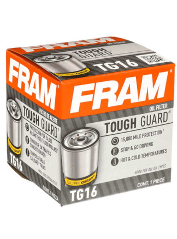 FRAM Tough Guard 15,000 Mile Oil Filter, TG16 for Select Chrysler, Dodge, Jeep, Land Rover, Mercury, Plymouth, Renault and Toyota Vehicles Fits select: 1994-2008 DODGE RAM 1500
