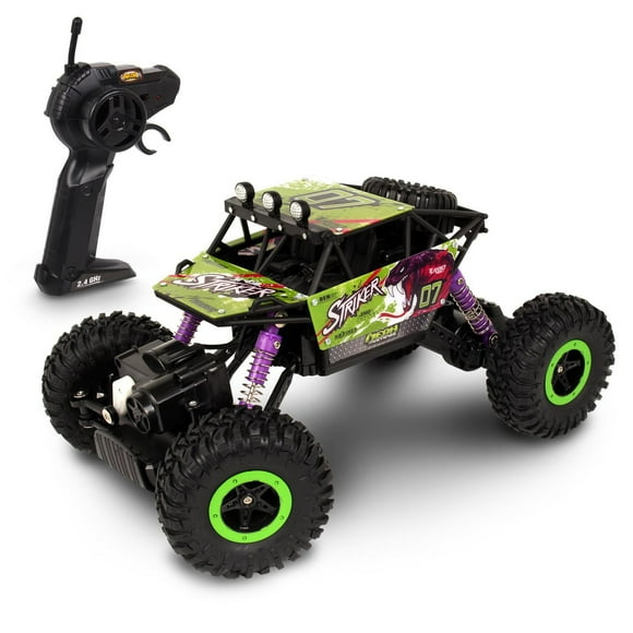 Jouet RC NKOK 2,4 GHz Rock Crawler Striker à l'échelle 1/16 - Vert