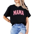 thumbnail image 2 of Trendy Checkered Mama Shirt for Women Cute Orange and Pink Mom Tee Black Shirt Adult Medium, 2 of 4