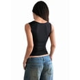 thumbnail image 3 of Button Up Tank Tops for Women Ribbed Sleeveless Button Down Shirts Vest Y2k Crop Top Going Out Basic Fitted Vest, 3 of 7
