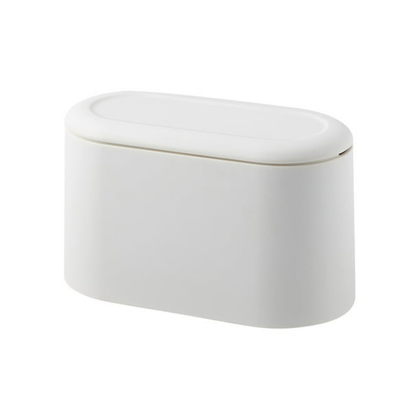Bearachild Cubo de basura de escritorio, cubo de basura de plástico, práctica portátil, cubo de basura, artículos diversos, caja de barriles para Almacenamiento y organización del hogar Blanco Bearachild HA079873-02
