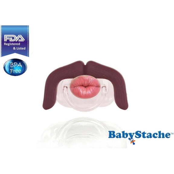 BabyStache Kissable Wrangler Pacifier, Brown